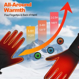 Heated Gloves Liners for Men & Women, Thin Electric Battery Powered Gloves Good for Winter Sports Running Hiking Camping & Daily Commutes, Raynaud’s Relief