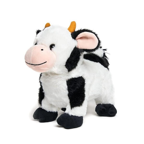 Cuddle Barn - Barnyard Buddies Cow | Animated Singing Cow Plush Stuffed Animal | Walks and Wags Tail to Old Macdonald, 8 inches