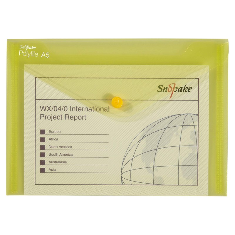 Snopake 11395 Polyfile A5 Popper Wallet File with Press Stud