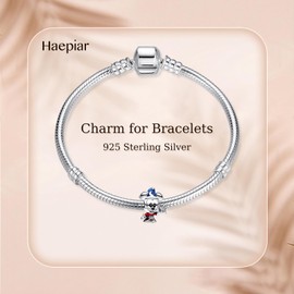 HAEPIAR S925 Sterling Silver Charm for Bracelet Necklace Charm Dangle Mouse for Women Girls Birthday Gifts, Sterling Silver