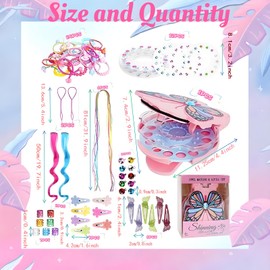 MYPOTO Hair Bedazzler Kit mit 180 Glitzersteinen Selbstklebend Haarschmuck Kreatives DIY-Set für Glitzer Haaraccessoires für Mädchen, Haarsträhnen Kinder Geburtstag Partys