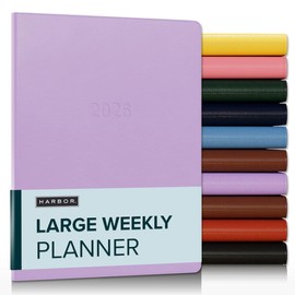 Harbor Large Weekly Monthly Planner 2025-2026 - Calendar Planner and Notebook, Durable Faux Leather, 192 Pages, Softcover & Book Bound - Cambridge Lavender - 9.75 x 7.5 "