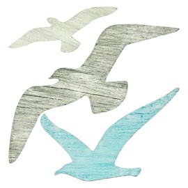 YYTECH Set of 3 Wooden Seagull Wall Decoration, Seagull Wall Art, Wooden Seagull Decoration, Beach Decorations, Coastal Motif, Beach Seagull Decoration, Ocean Decorations for Living Room