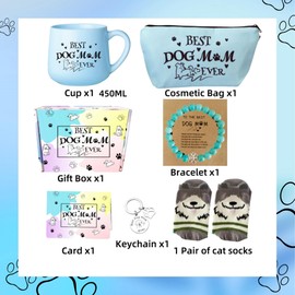 Dog Mom Gifts for Women, Dog Lovers Gifts for Women, Dog Themed Gift Basket, Dog Mom Mothers Day Birthday Gifts for Wife Grandma Sisters., Unique Gifts for Dog Lovers, Best Dog Mom Gifts (Blue)