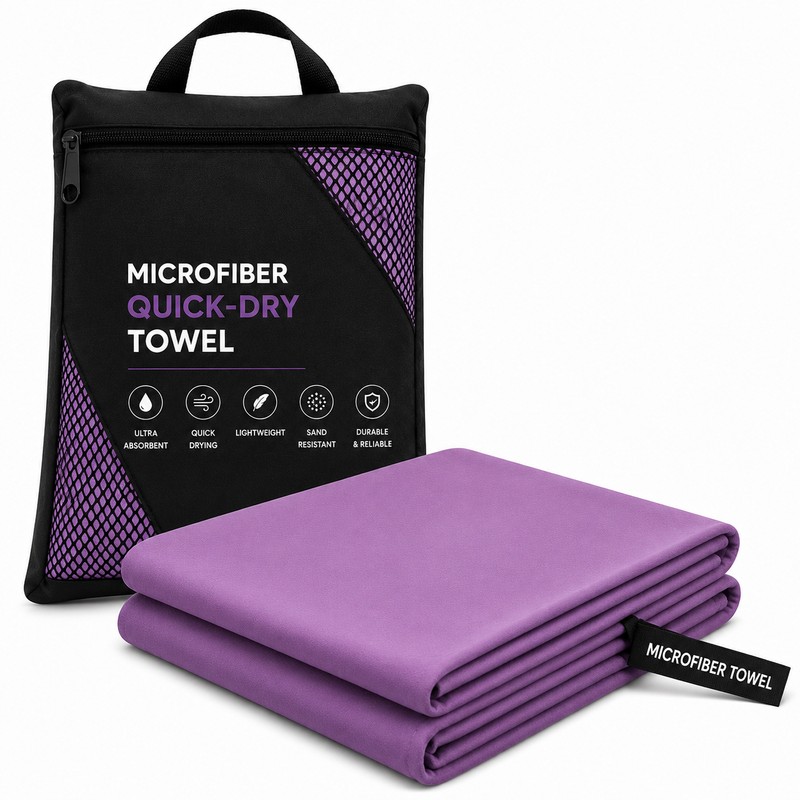 Microfiber Quick Dry Towel with Carry Bag – Ultra Absorbent