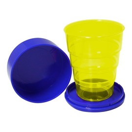 Folding Cup 200 ml Bright Yellow Plastic DDR Plastic Drinking Cup Foldable for Travel