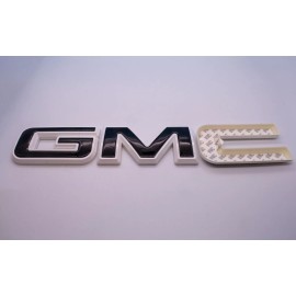 Auto GMC 2019-2024 GMC Sierra 1500 2500HD 3500HD Front & Rear Black White OVERLAY Emblem
