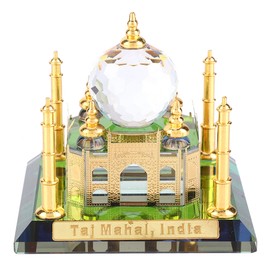 Muslim Crystal Gilded Taj Mahal Miniature Model Mosque Indian Building Gift Desktop Decoration