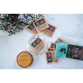 Boveda Boveda 62% RH Size 8-10 Pack Two-Way Humidity Control Packs - For Storing 1 oz - Moisture Absorber for Small Storage Containers - Humidifier Packs - Hydration Packets w/Resealable Bag