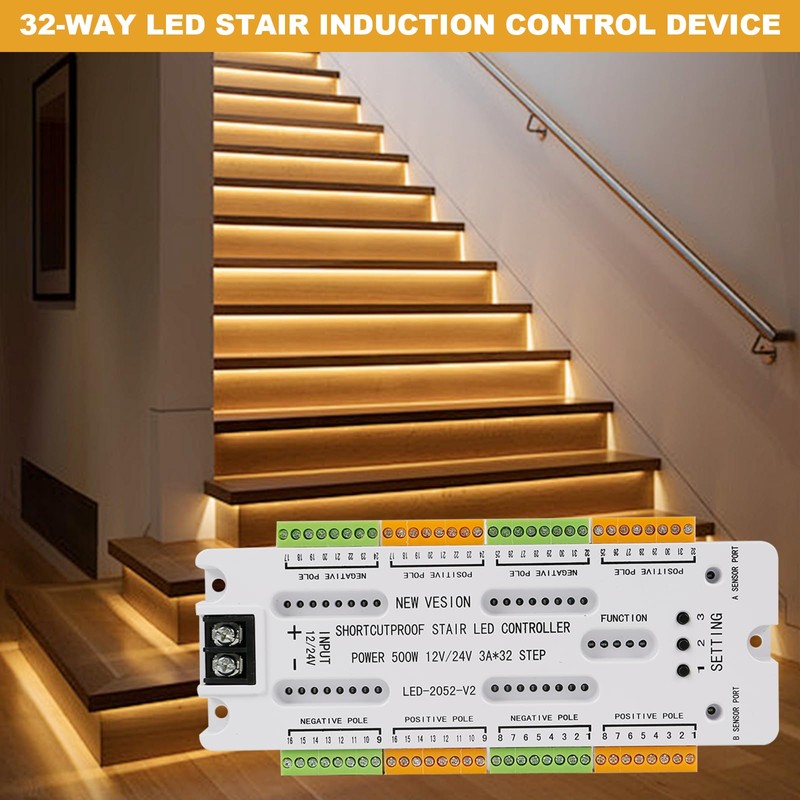 Copgge 32 Channel Motion Sensor LED Stair Controller Automatic Staircase
