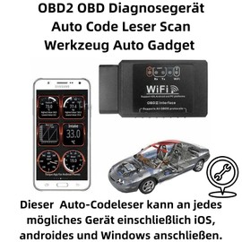F04C OBD2 Diagnosegerät WiFi Adapter V1.5 – Auto Fehlerdiagnose Scanner für Windows, Android & iOS, OBD II Code Reader für Motorkontrollleuchte und Fahrzeugdiagnose