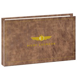 Performore Pilot Logbook - 11" x 6.75" x 1" Aircraft - 150 Pages Faux Leather Cover - Flight School - Flight Log Book for Pilots