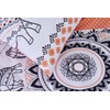 Sleepdown Tribal Elephant Mandala White Rust Orange Reversible Duvet Cover