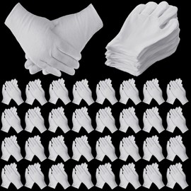 Funtery 240 Pcs Cotton Gloves Cotton Bulk Pack Moisturizing Gloves Overnight Soft Cotton Gloves Uniform Gloves Coin Inspection Gloves Art Handling Gloves for Man and Woman (White)