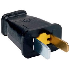 Legrand-Pass & Seymour SA540BKCC10 Residential Polarized Plug Straight Blade 15-Amp 125-volt Two Pole Two Wire, Black