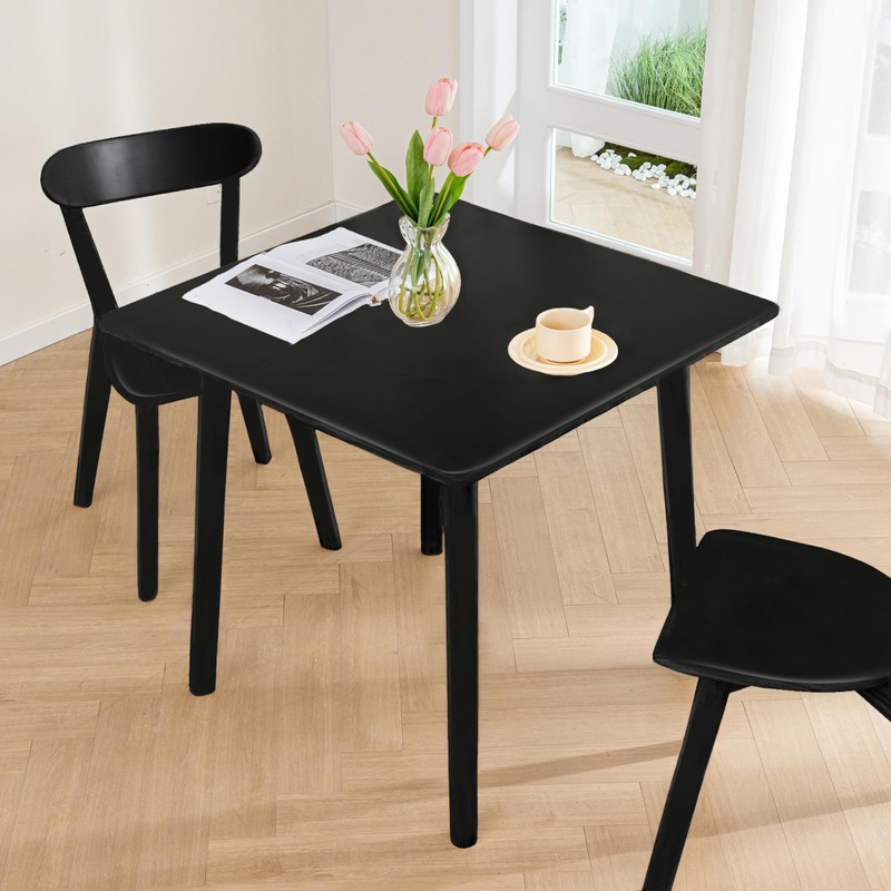 DELAVIN 29.5" Solid Wood Dining Table, Square Kitchen Desk, Modern