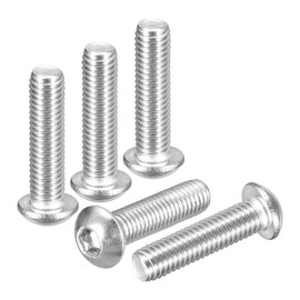 DTGN M8-1.25x30mm ボタンヘッドキャップボルト20パック ロードバイク マウンテンバイク 自動車 オートバイに最適 304ステンレススチール 白華処理仕上げ 六角ドライブファスナー