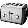 KitchenAid KMT4115OB 4-Slice All Metal Stainless Steel Toaster Black Extra Wide