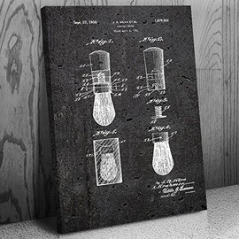 Shaving Brush Canvas Print, Barber Shop Art, Barber Gift, Bathroom Decor, Stylist Gift, Salon Wall Art, Shaving Gift Dark Concrete (8 inch x 10 inch)