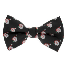 cravateSlim Christmas Bow Tie Black Santa Claus, black