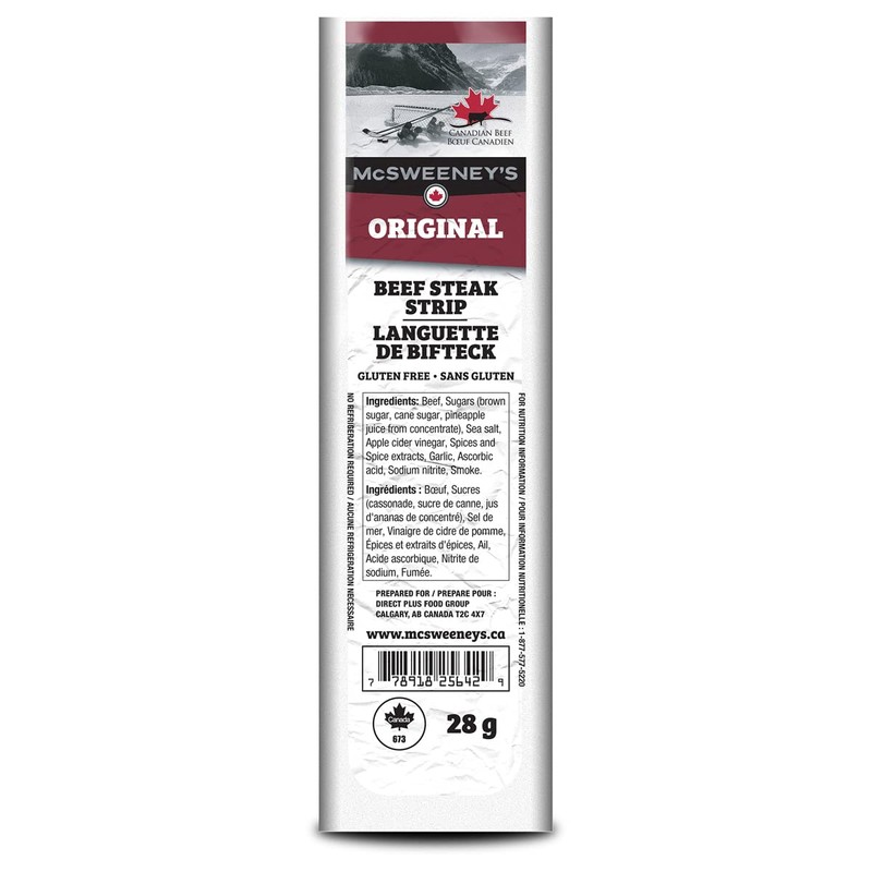 McSweeney's Original Beef Steak Strips Box, 12 x 28g