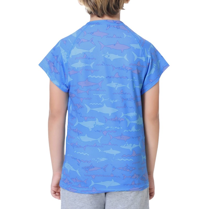 MEETYOO Boys Rash Guard Short Sleeve, Kids UPF 50+ Sun