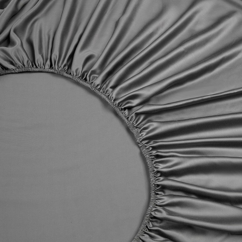 Bamboo Fitted Sheet 160 x 200 cm Dark Grey Fitted