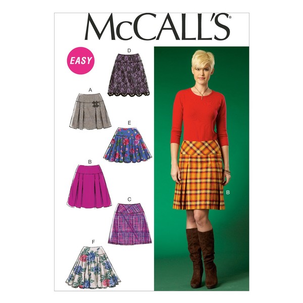 McCall's Patterns MC7022, Misses Skirts,Sizes, Cotton,Wool, White, A5 (6-8-10-12-14)