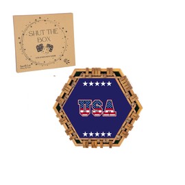 Sam & Evie Shut The Box Game for 1–6 Players | Close The Box Game Wooden | USA Design - Wooden Shut The Box Game | Close The Box Game with 16 Colorful Dices | Easy to Play Shut The Box Dice Game