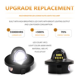 DERMOKA LED License Plate Light For Ford F150 F250 F350 F450 F550 Superduty Bronco Excursion Ranger Expedition Explorer Tag Lamp Assembly with Socket Wire Harness