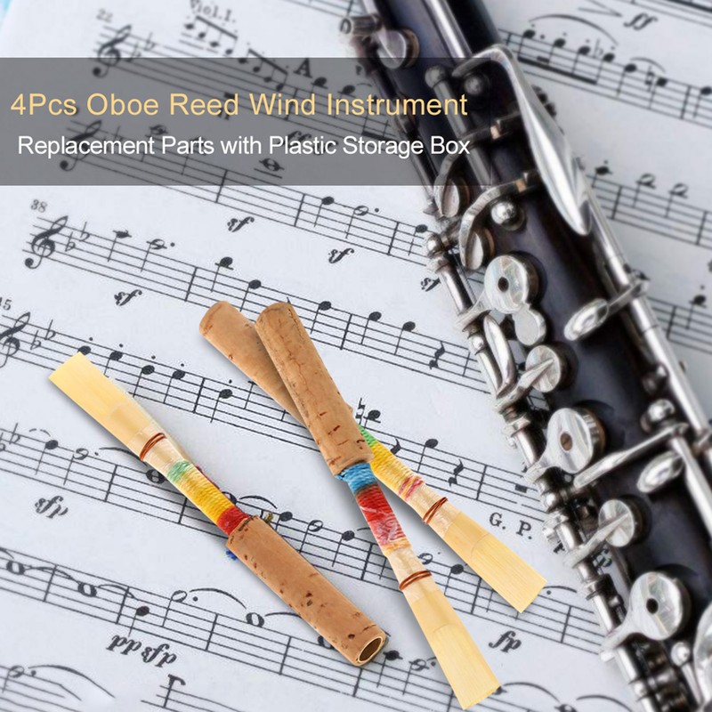 4Pcs Oboe Reed Wind Instrument Replacement Parts with Plastic Storage
