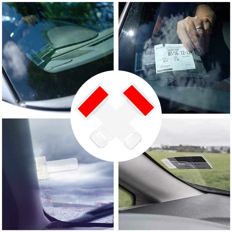 Devenirriche 4 Pcs Windshield Ticket Holder, Parking Ticket Holder Car