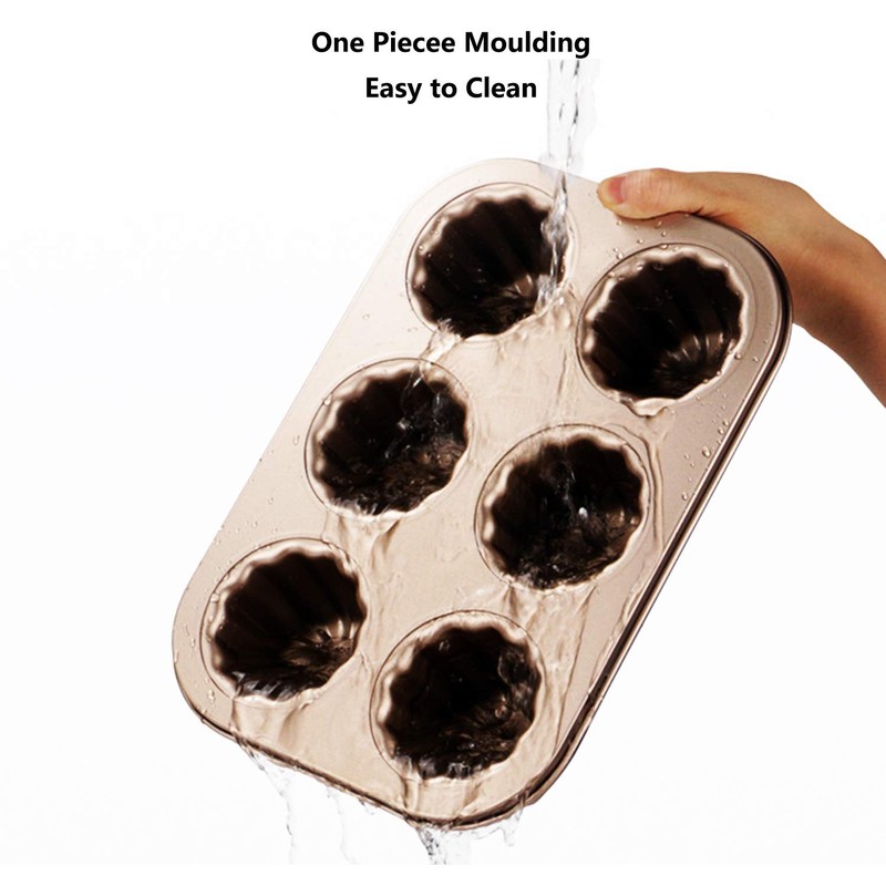 Cannele Mould Nonstick Cupcake Muffin Molds Golden Canneles Tin Baking