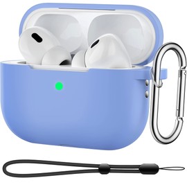 BOBEN AirPods Pro 2nd Generation Case Cover 2022 Silicone AirPods Pro 2 Case Cover with Lanyard and Keychain [Wireless Charging & Front LED Visible] (Blue)