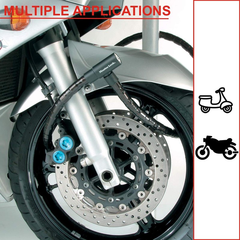 Master Lock Motorbike Cable Lock [Key] [1.2 m Cable -
