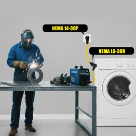 Tellegloww 30Amp Welder Adapter Cord Compatible with NEMA 14-30P to L6-30R, 30 Amp 4 Prong Male Plug to 30amp Lock 3 Prong Welder Plasma Cutter Power Adapter STW 10 Awg/3C, 1FT, ETL Listed