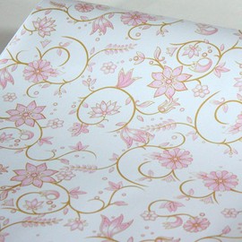 SimpleLife4U Pink Floral Self-Adhesive Shelf Liner Removable Tabletop Protect Paper Decorative Workspace Organizers Photo Storage Box 17.7 Inch by 9.8 Feet