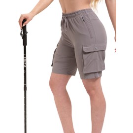 Arunlluta 7" Hiking Shorts Women Quick Dry Cargo Shorts for Women Lightweight Womens Golf Shorts Stretchy Athletic Summer Khaki