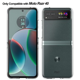 Feitenn for Moto Razr 2023 Case, Moto Razr 2023(Non Plus) Slim Hard PC Shockproof Case Cover Inner Felixable Screen Protector Film Gift for Moto Razr 2023 (Clear, Moto Razr 2023)