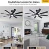 FUMLTP 62 inch Ceiling Fans with Lights and Remote Control,