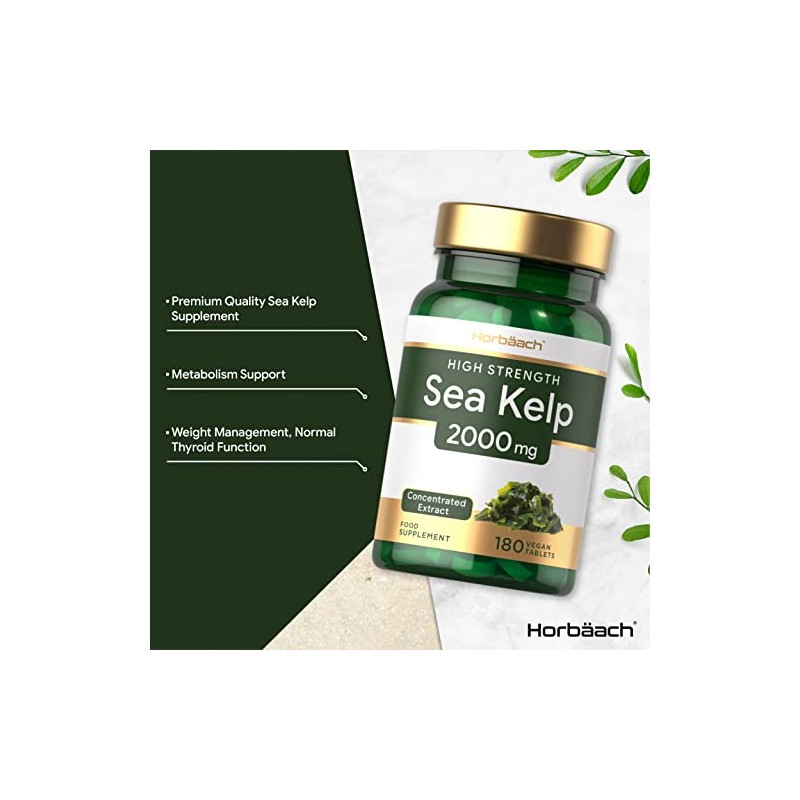 Sea Kelp 2000 mg | 180 Vegan Tablets | Natural