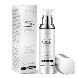 Suero de vitamina C para cara, antienvejecimiento al 20% de suero Super C con ácido hialurónico Vit C, vitamina E, péptidos, suero antiarrugas de colá