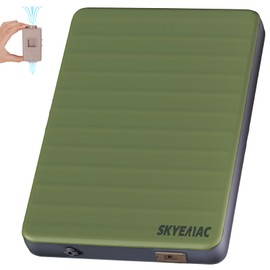 SKYEMAC 4" Thick Self Inflating Sleeping Pad with Pump, Camping Mattress with 13R Memory Foam, Portable Roll Up Bed, Inflatable Outdoor Mat for Rooftop Tent Car Truck Van, 4 Season