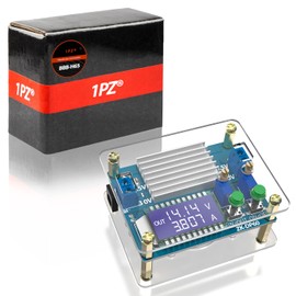 1PZ BBB-H65 Boost Buck Converter DC 5.5-30V to 0.5-30V 5V 12V 24V Adjustable Power Supply Regulator Module 4A 35W High Power Voltage Step Up Down Converter Board with Case LCD Display
