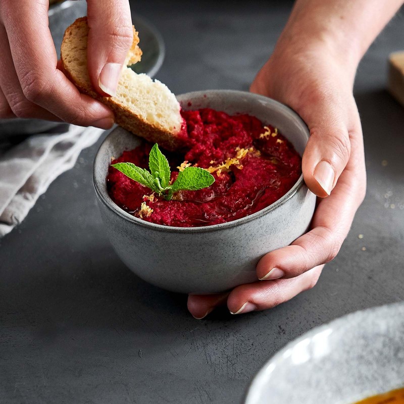 Springlane Misty Cliff Set of 2 Stoneware Small Bowls, Grey