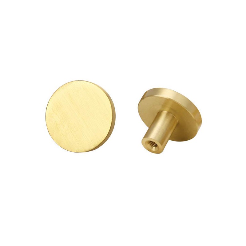 4 Pieces Solid Brass Round Single Hole Small Handle Cabinet