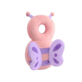NAZO Baby Head Protector Backpack – Soft Infant Safety Pillow for Fall Protection – Cushions Toddler’s Head While Crawling and Walking – Baby Fall Back Support (Pink Butterfly)