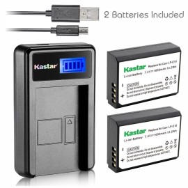 Kastar  LP-E10 Battery& LCD Slim Charger for Canon EOS Rebel T3 T5 T6,Kiss X5, Kiss X70