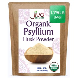 Jiva Organics Psyllium Husk Powder 1.75 LB Bulk Bag - Gluten Free, Easy Mixing Fiber, Unflavored, Fine Ground, Non GMO Pure - Keto Friendly