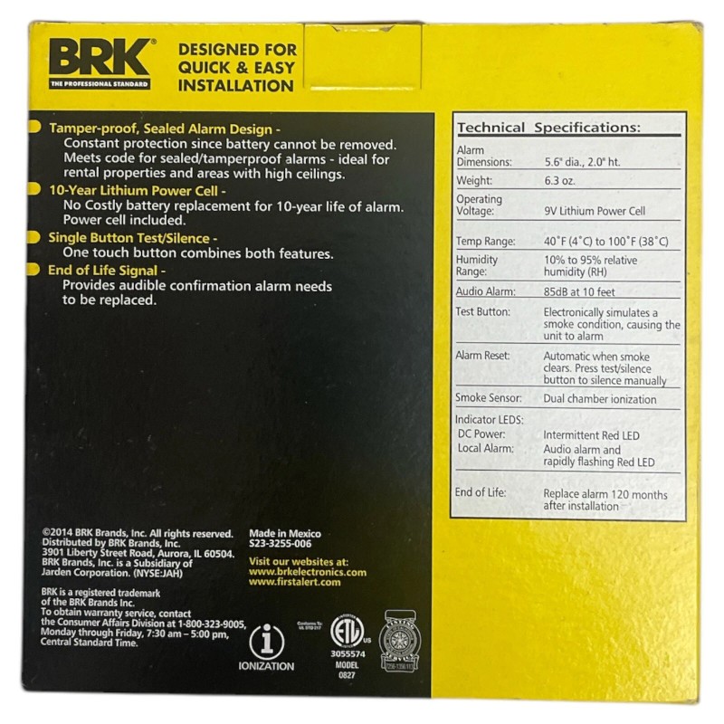 BRK First Alert Battery operated Ionization Sensor Smoke dectector (1